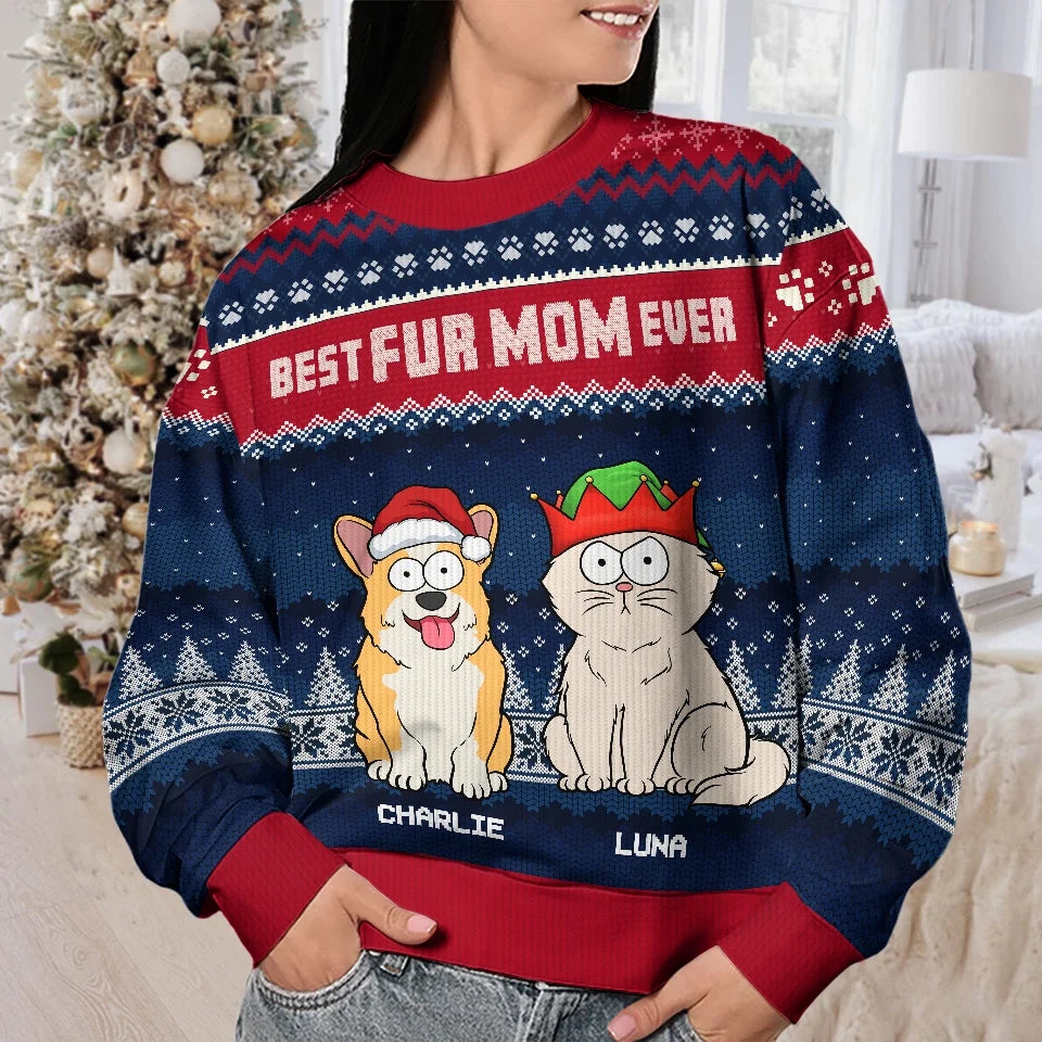 This Christmas Show Off Your Love For Pets In A Fun And Cozy Way - Dog & Cat Personalized Custom Ugly Sweatshirt - Unisex Wool Jumper - Christmas Gift For Pet Owners, Pet Lovers