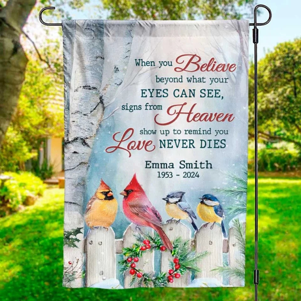 Forever Cherished, Never Forgotten - Memorial Personalized Custom Flag - Sympathy Gift For Family Members