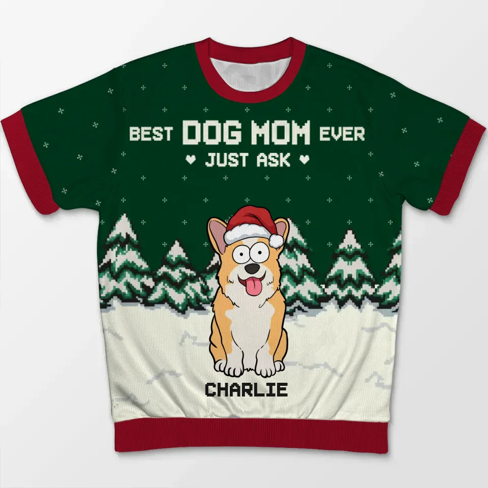 We Woof You A Hairy Christmas - Dog & Cat Personalized Custom All Over Print Adult Short Sleeve Sweater - Christmas Gift For Pet Owners, Pet Lovers