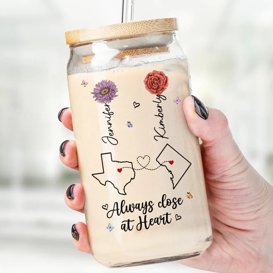 A Thoughtful Way To Make Her Smile Every Day - Bestie Personalized Custom Glass Cup, Iced Coffee Cup - Gift For Best Friends, BFF, Sisters