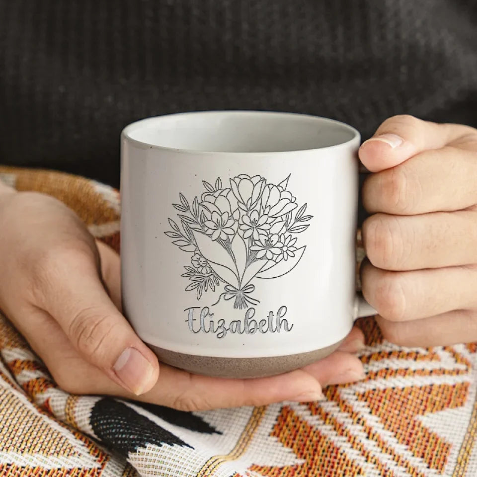 Our Friendship Blossoms Like A Garden In Spring - Bestie Personalized Custom Pottery Mug - Gift For Best Friends, BFF, Sisters