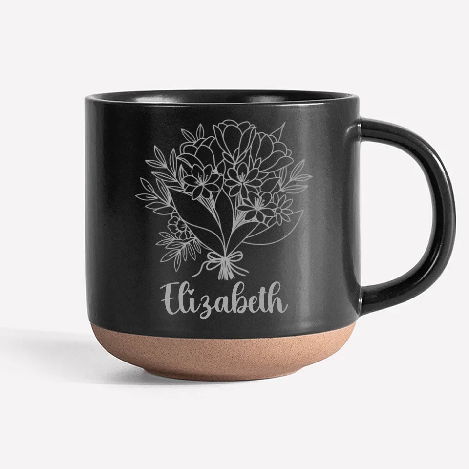 Our Friendship Blossoms Like A Garden In Spring - Bestie Personalized Custom Pottery Mug - Gift For Best Friends, BFF, Sisters