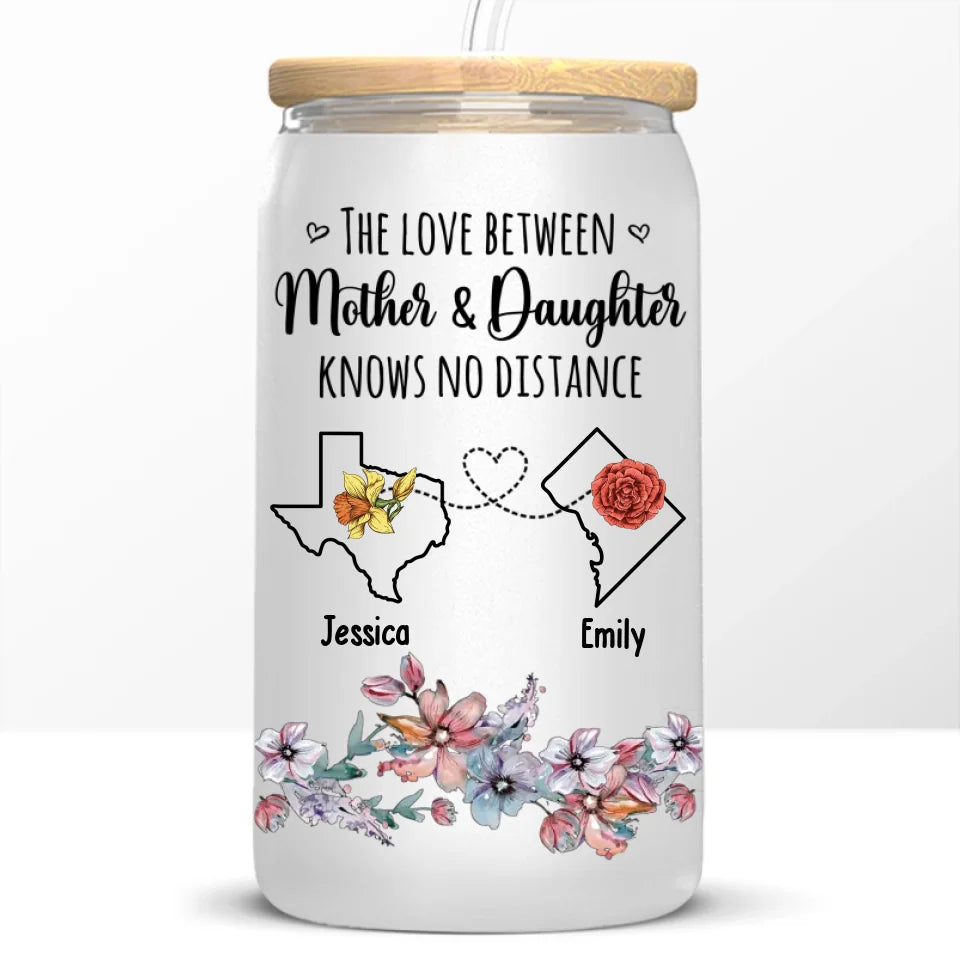 A Mother Is A Daughter's Best Friend - Family Personalized Custom Glass Cup, Iced Coffee Cup - Gift For Mom, Daughter