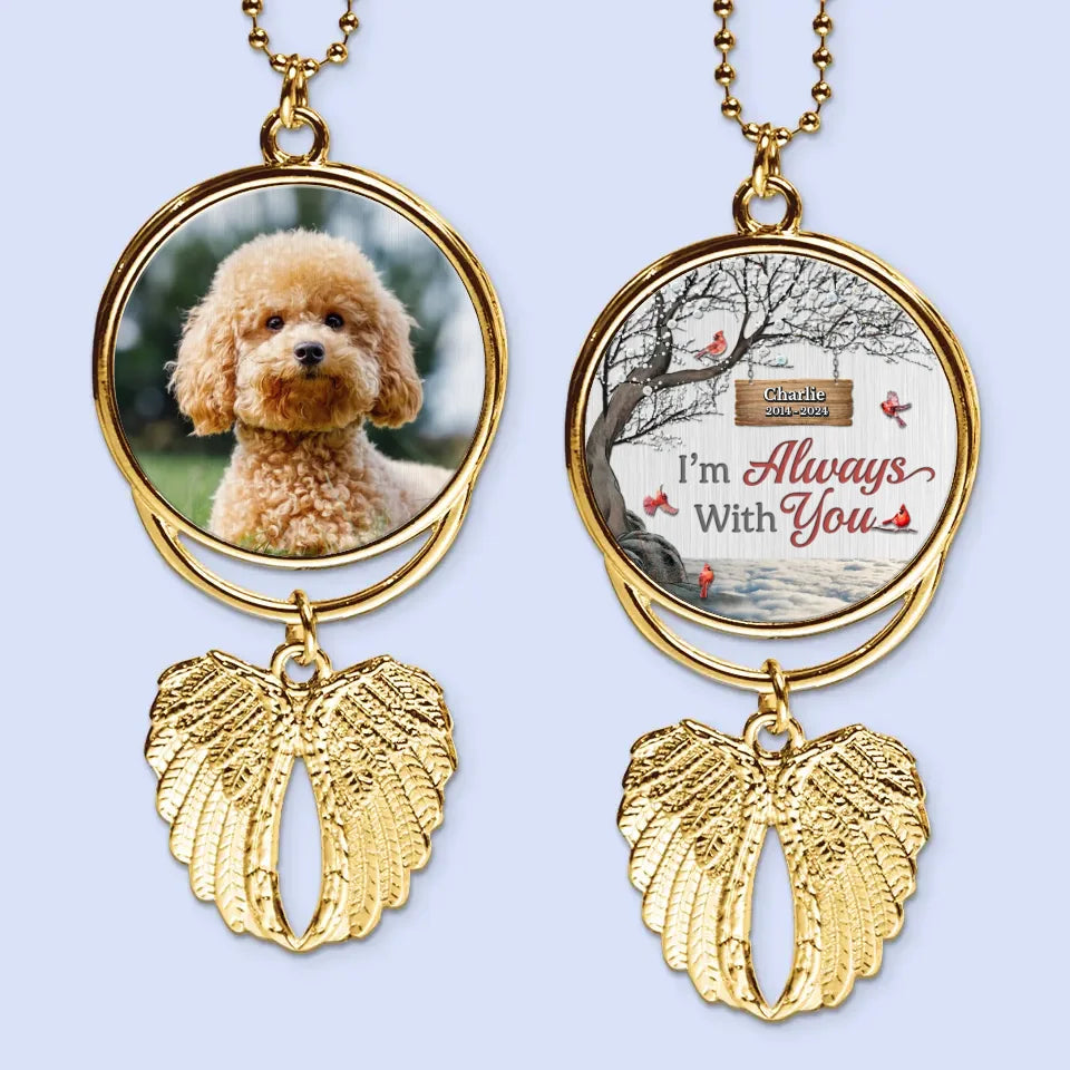 Custom Photo Not A Day Goes By That You're Not Missed - Personalized Custom Memorial Charm Angel Wings - Sympathy Gift For Pet Owners, Pet Lovers