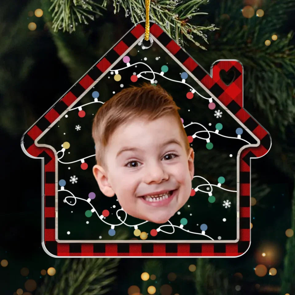 Custom Photo My Favorite Color Is Christmas Lights - Family Personalized Custom Ornament - Acrylic Custom Shaped - Christmas Gift For Family Members