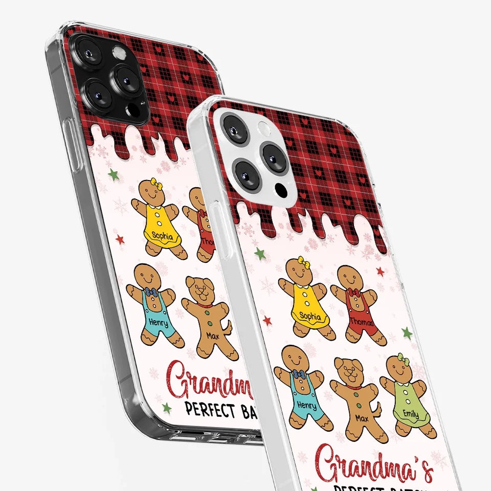 Personalize Her Phone With Memories That Make Her Smile - Family Personalized Custom Clear Phone Case - Christmas Gift For Grandma