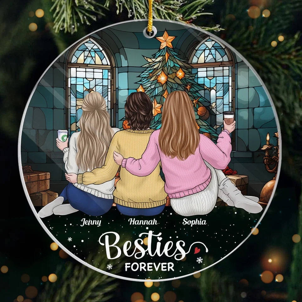 Friends Are The Family We Choose For Ourselves - Bestie Personalized Custom Ornament - Acrylic Custom Shaped - Christmas Gift For Best Friends, BFF, Sisters