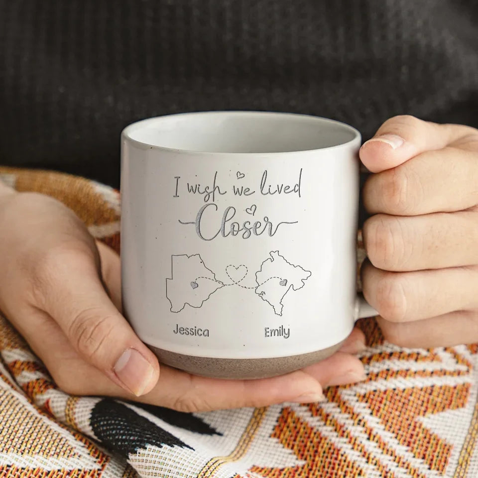 True Friends Are Never Apart, Maybe In Distance But Never In Heart - Family Personalized Custom Pottery Mug - Gift For Family Members, Best Friends, BFF, Sisters