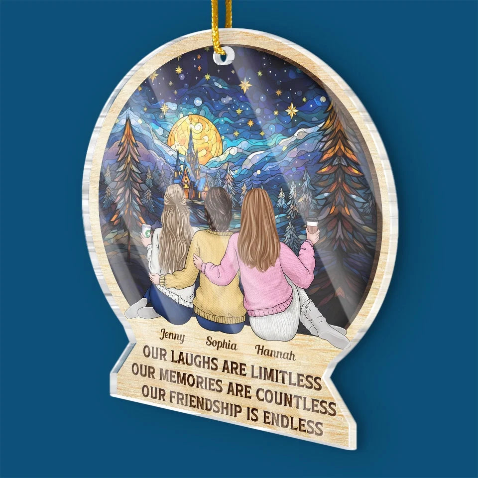 Friends Make Everything Easier - Bestie Personalized Custom Ornament - Acrylic Custom Shaped - Christmas Gift For Best Friends, BFF, Sisters