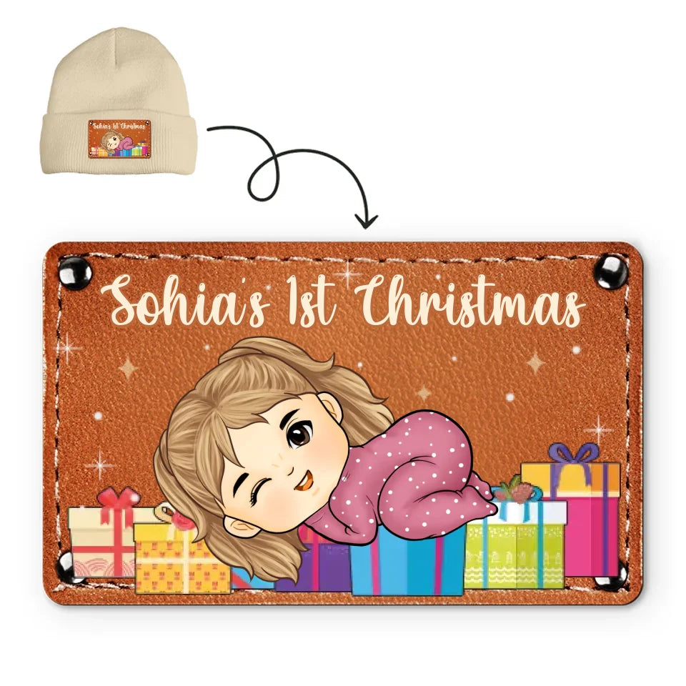 First Christmas Snuggles, First Christmas Giggles - Family Personalized Custom Baby Beanie Hat - Christmas Gift For Baby Kids, Newborn Baby