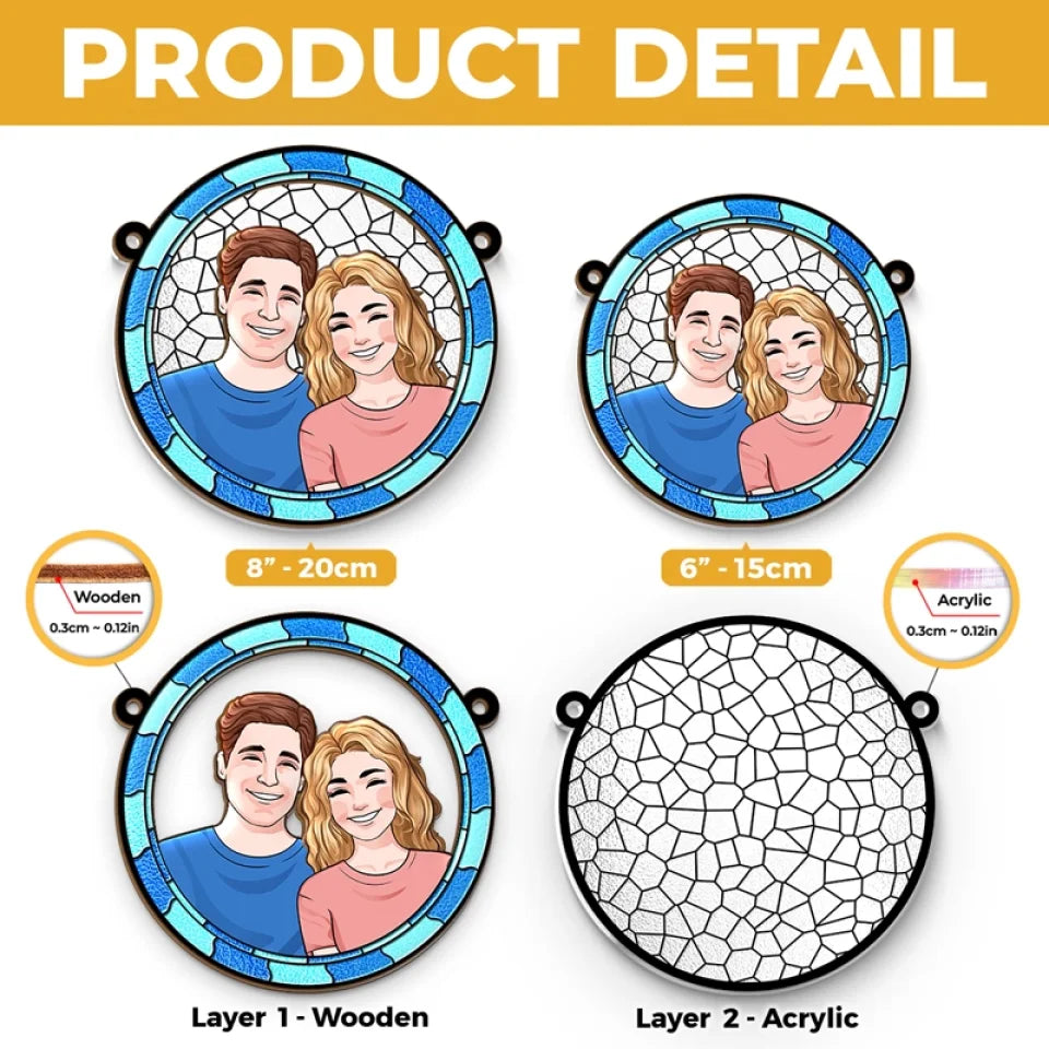 You Had Me At Hello - Couple Personalized Window Hanging Suncatcher Ornament - Christmas Gift For Husband Wife, Anniversary