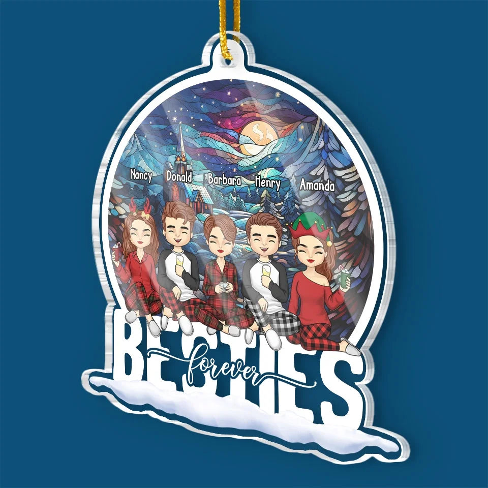 Besties Make The Best Christmas Memories - Bestie Personalized Custom Ornament - Acrylic Custom Shaped - Christmas Gift For Best Friends, BFF, Sisters