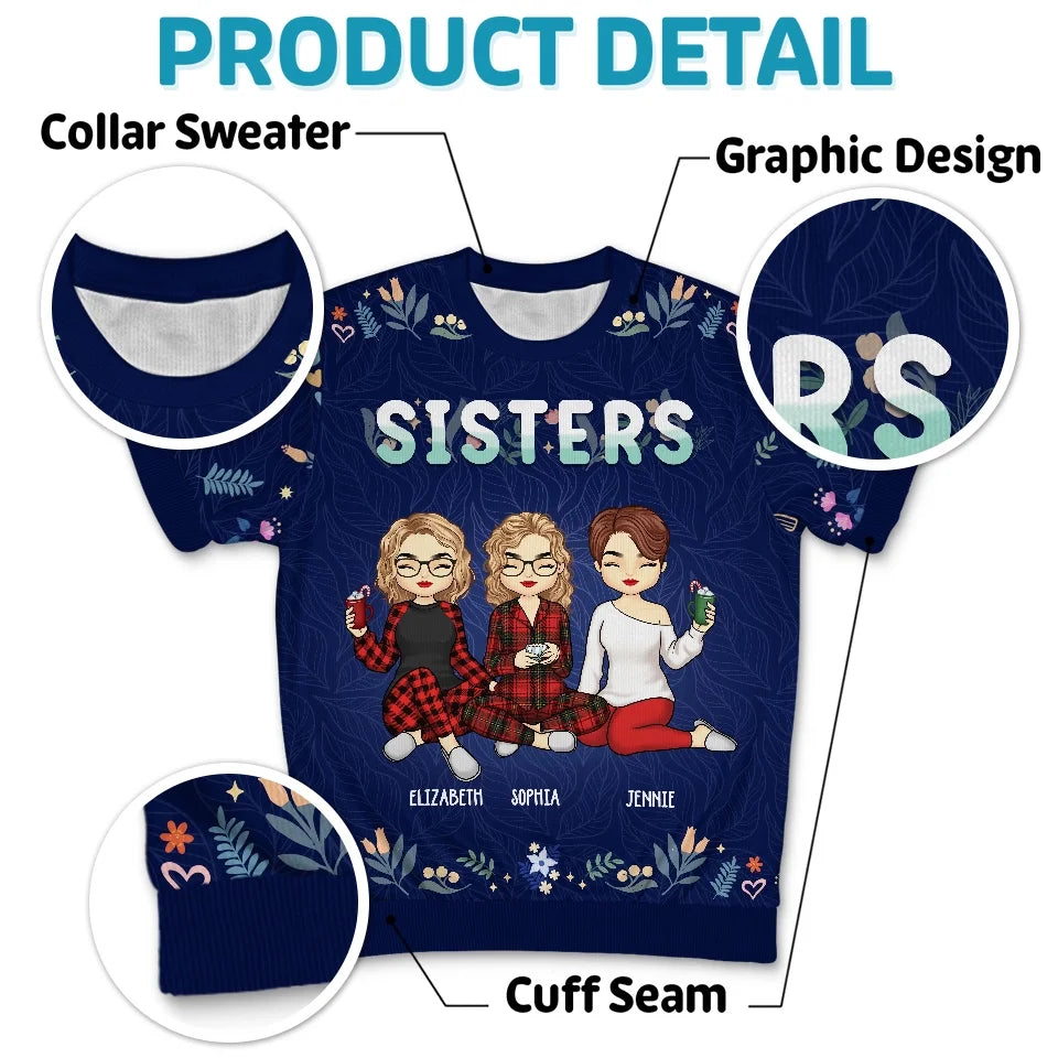 Friendship Is A Priceless Treasure - Bestie Personalized Custom All Over Print Adult Short Sleeve Sweater - Christmas Gift For Best Friends, BFF, Sisters