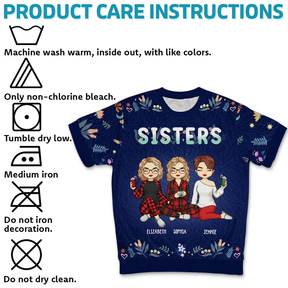 Friendship Is A Priceless Treasure - Bestie Personalized Custom All Over Print Adult Short Sleeve Sweater - Christmas Gift For Best Friends, BFF, Sisters