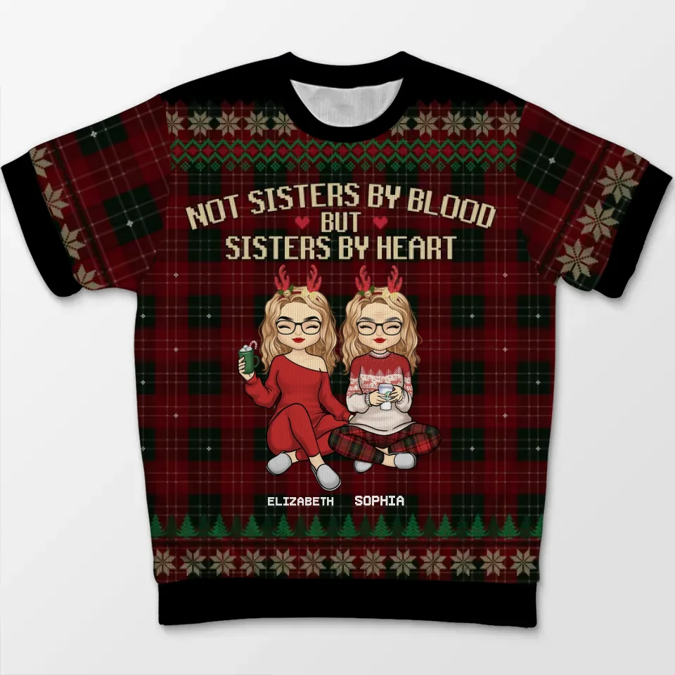 There Is No Greater Gift Than Friendship - Bestie Personalized Custom All Over Print Adult Short Sleeve Sweater - Christmas Gift For Best Friends, BFF, Sisters