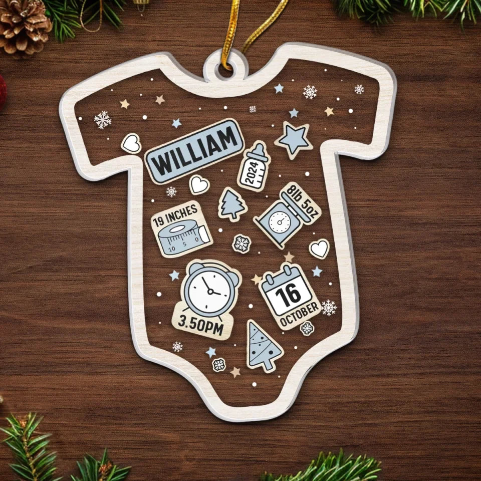 First Christmas Snuggles, First Christmas Giggles! - Family Personalized Custom Ornament - Acrylic Custom Shaped - Christmas Gift For Baby Kids, Newborn Baby