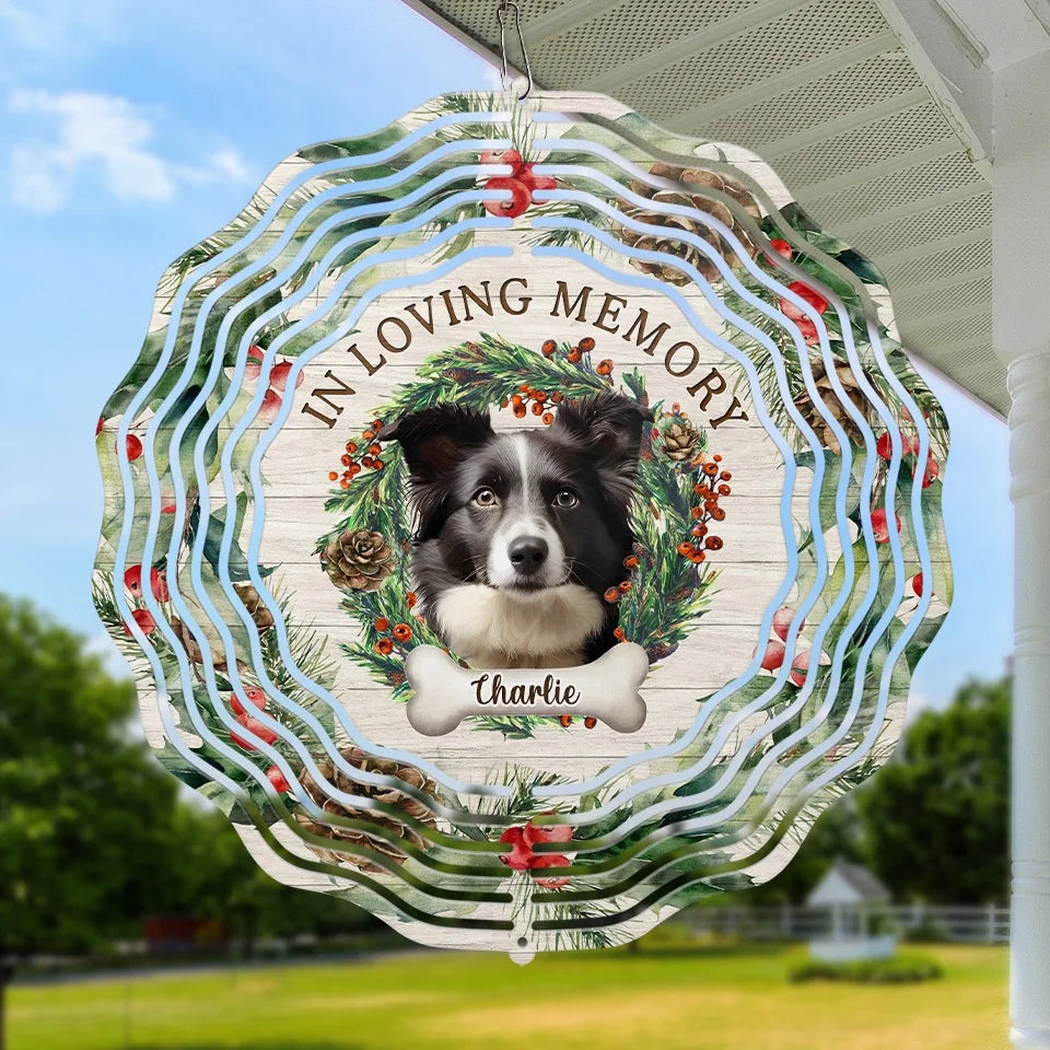 Custom Photo May The Winds Of Heaven Blow Softly - Memorial Personalized Custom Wind Spinner - Sympathy Gift, Christmas Gift For Pet Owners, Pet Lovers