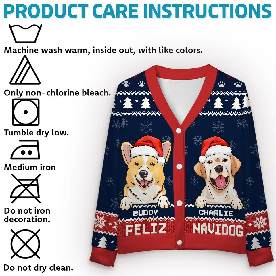 Furry Love Makes Christmas Complete - Dog & Cat Personalized Custom Ugly Christmas Cardigan - Christmas Gift For Pet Owners, Pet Lovers