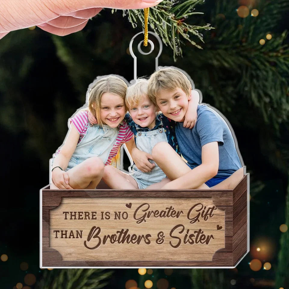 Custom Photo With You By My Side, Every Christmas Is Special - Family Personalized Custom Ornament - Acrylic Custom Shaped - Christmas Gift For Family Members, Siblings, Brothers, Sisters