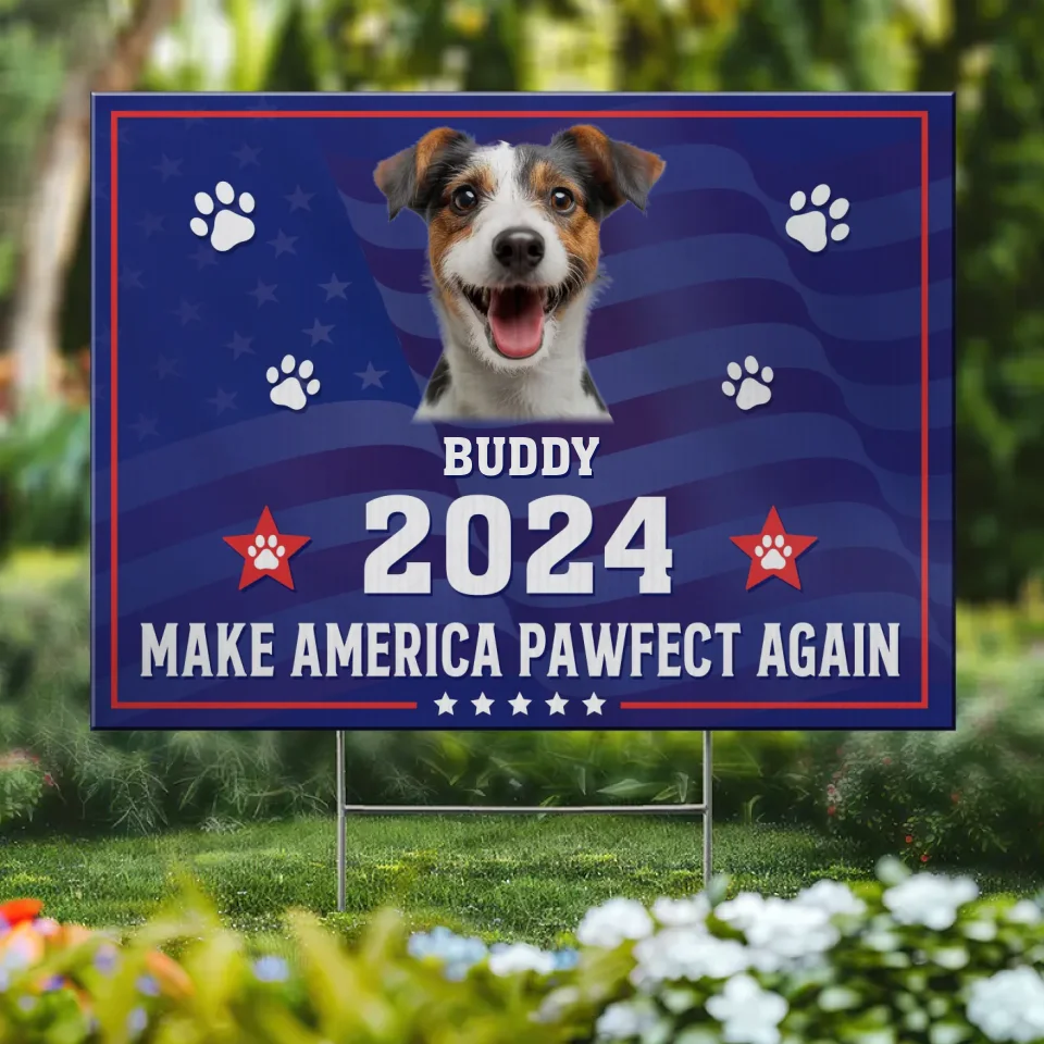 Custom Photo Furry Friend, My Vote's For You - Dog & Cat Personalized Custom Yard Sign - New Arrival, Gift For Pet Owners, Pet Lovers AMZ