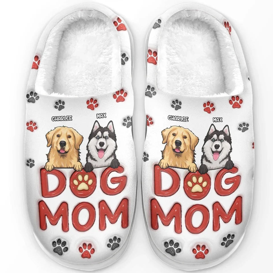 Santa Paws Is Coming To Town - Dog & Cat Personalized Custom Fluffy Slippers - Christmas Gift For Pet Owners, Pet Lovers