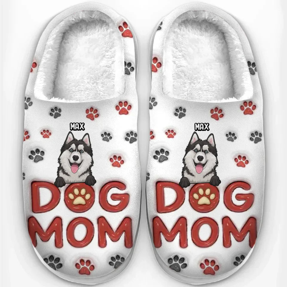Santa Paws Is Coming To Town - Dog & Cat Personalized Custom Fluffy Slippers - Christmas Gift For Pet Owners, Pet Lovers