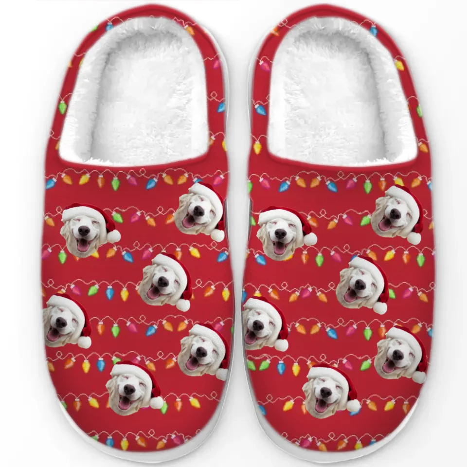 Custom Photo This Christmas, Don't Spend It Alone - Dog & Cat Personalized Custom Fluffy Slippers - Christmas Gift For Pet Owners, Pet Lovers