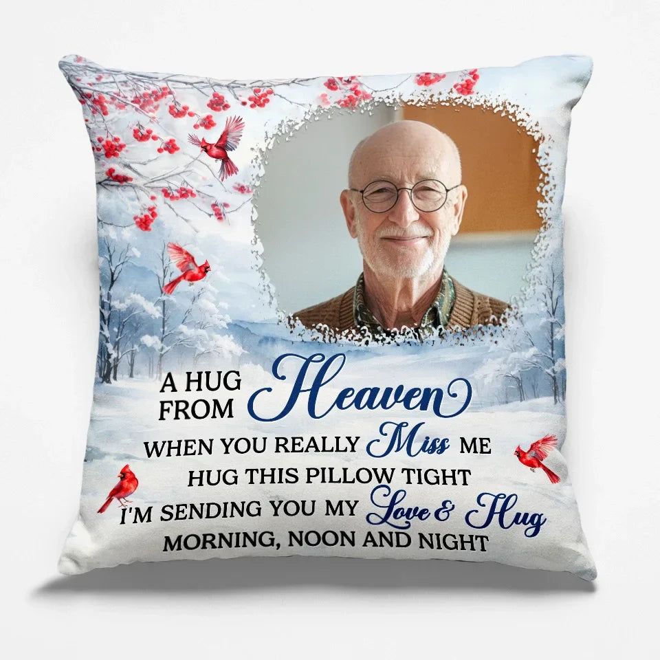 Custom Photo An Embrace From The Skies - Memorial Personalized Custom Pillow - Sympathy Gift, Christmas Gift For Family Members