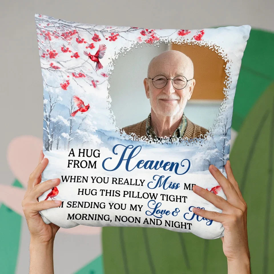 Custom Photo An Embrace From The Skies - Memorial Personalized Custom Pillow - Sympathy Gift, Christmas Gift For Family Members