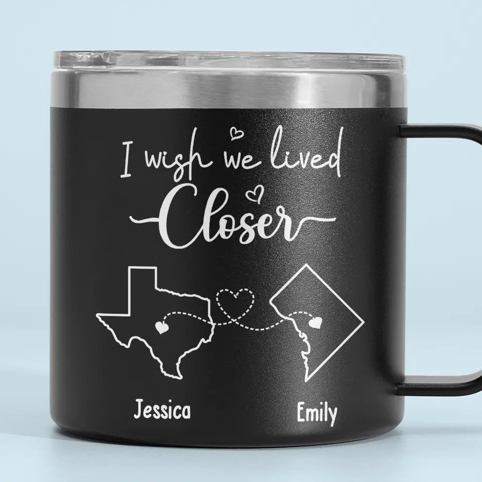 You And I Are Always Under The Same Sky - Couple Personalized Custom 14oz Stainless Steel Tumbler With Handle - Gift For Husband Wife, Anniversary