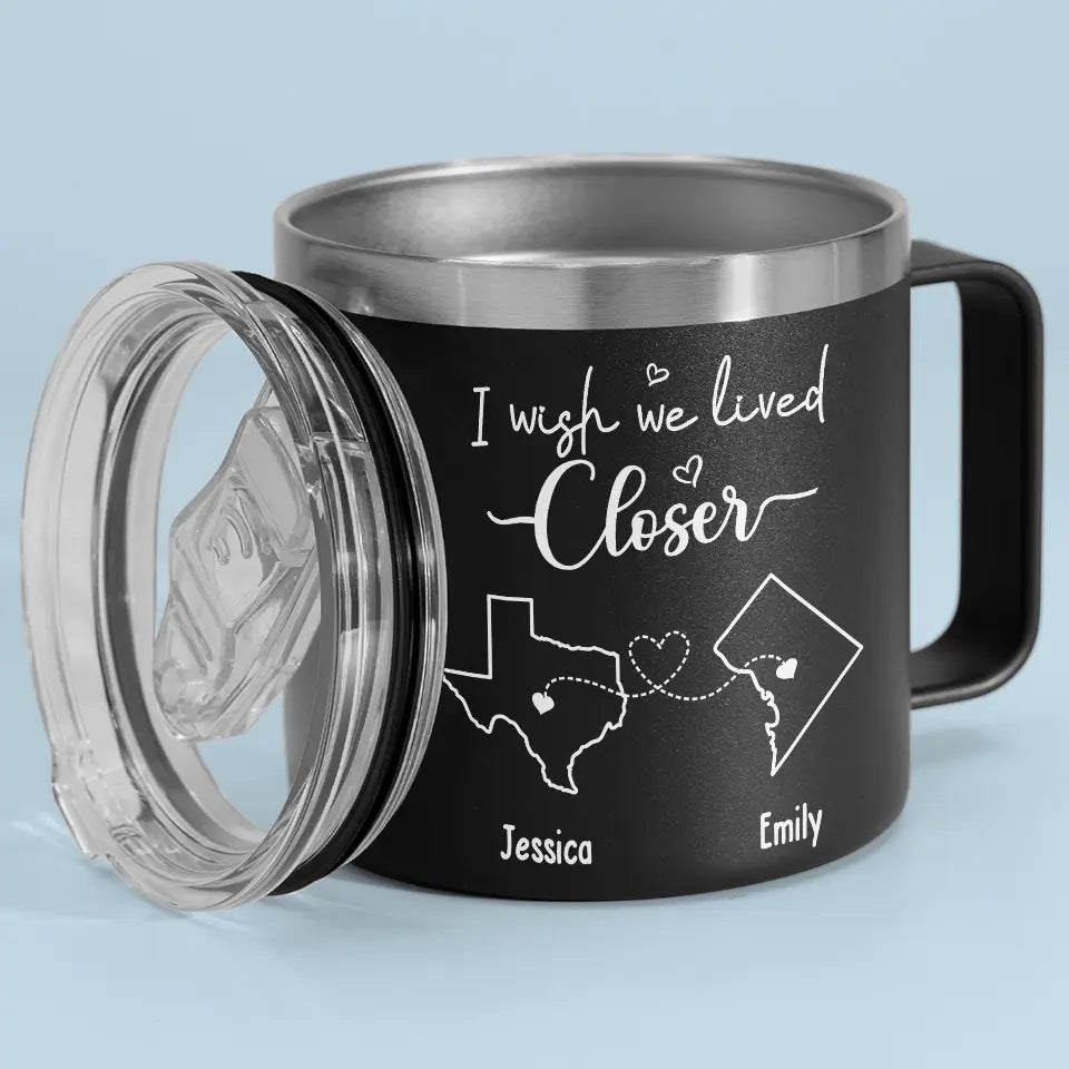 You And I Are Always Under The Same Sky - Couple Personalized Custom 14oz Stainless Steel Tumbler With Handle - Gift For Husband Wife, Anniversary