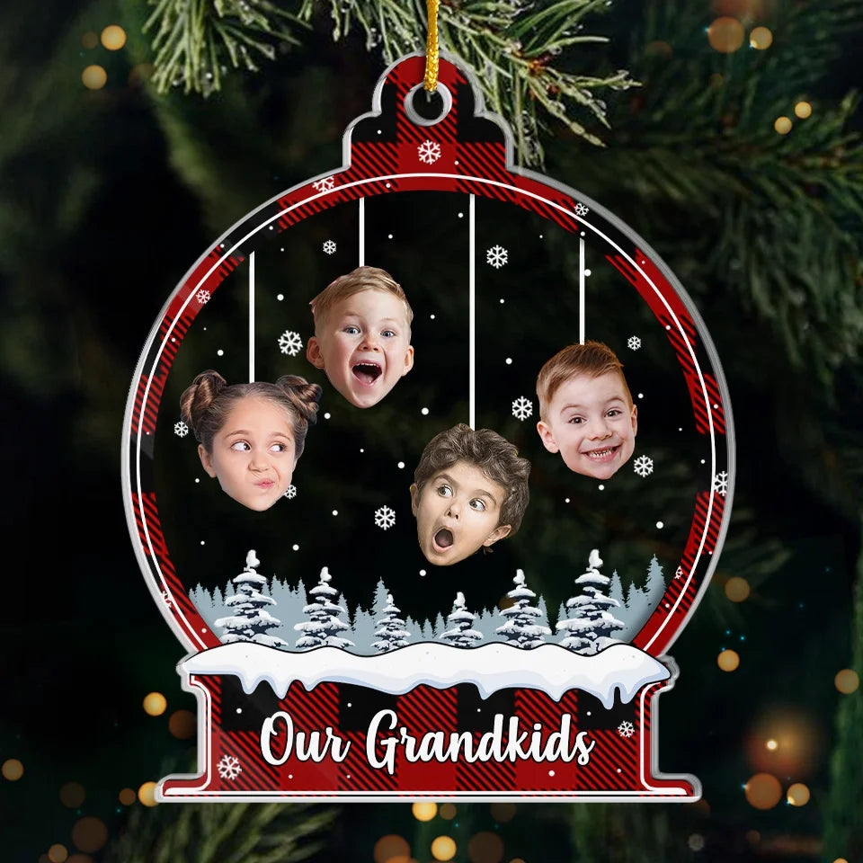 Custom Photo A Sweet Reminder Of The Love Between Grandparents And Grandkids - Family Personalized Custom Ornament - Acrylic Custom Shaped - Christmas Gift For For Grandma, Grandpa, Grandkid