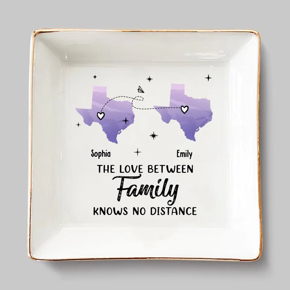 Family Will Always Be Connected By Heart - Family Personalized Custom Jewelry Dish - Gift For Family Members