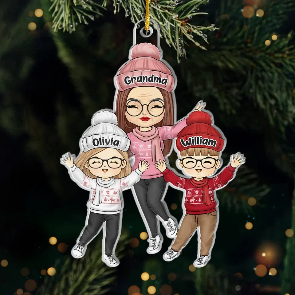 Christmas Magic Is Found In Family Togetherness - Family Personalized Custom Ornament - Acrylic Custom Shaped - Christmas Gift For Grandma, Grandpa