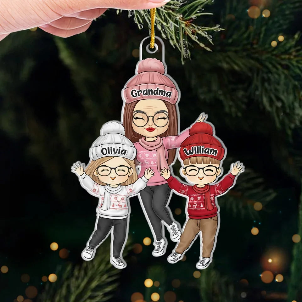 Christmas Magic Is Found In Family Togetherness - Family Personalized Custom Ornament - Acrylic Custom Shaped - Christmas Gift For Grandma, Grandpa