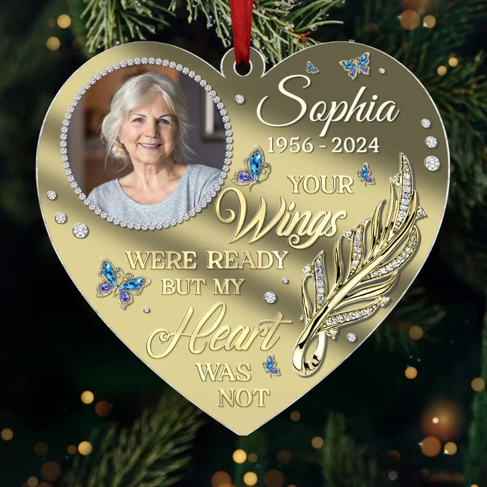 Custom Photo Your Love Leaves A Lasting Imprint - Memorial Personalized Custom Mirrored Acrylic Ornament - Sympathy Gift, Christmas Gift For Family Members