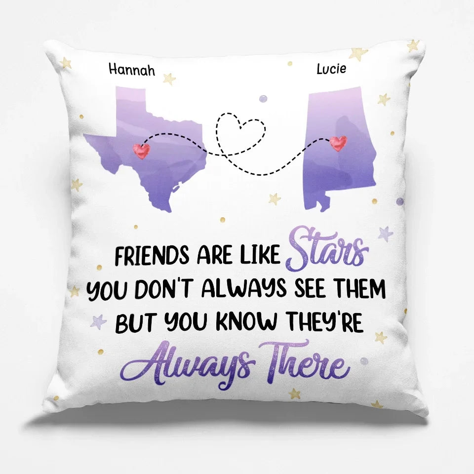 Always Remember We Are Under The Same Sky - Bestie Personalized Custom Pillow - Gift For Best Friends, BFF, Sisters