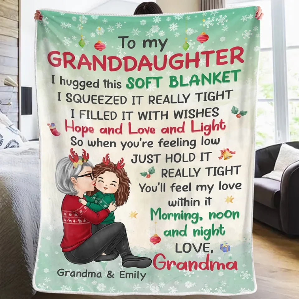 Our Laughter Is A Symphony, Composed By Generations - Family Personalized Custom Blanket - Christmas Gift For Grandma, Mom, Daughter, Son
