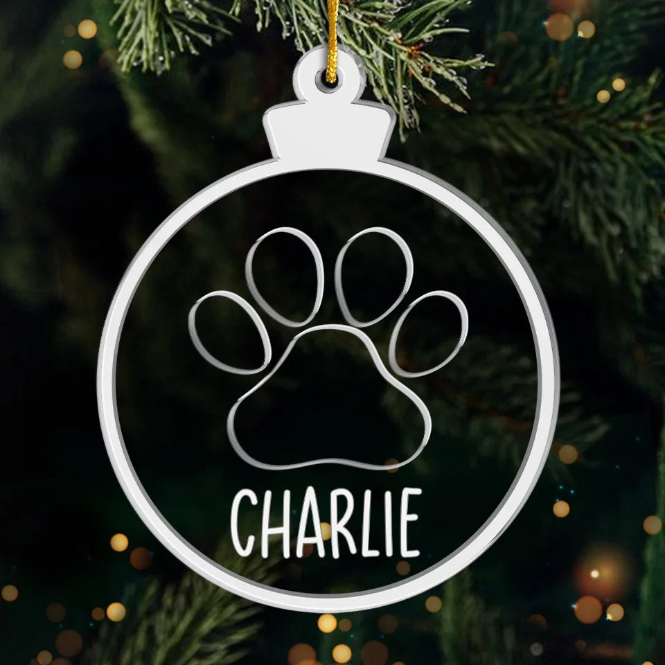 Pawsome Christmas Vibes - Dog & Cat Personalized Custom Ornament - Acrylic Custom Shaped - Christmas Gift For Pet Owners, Pet Lovers