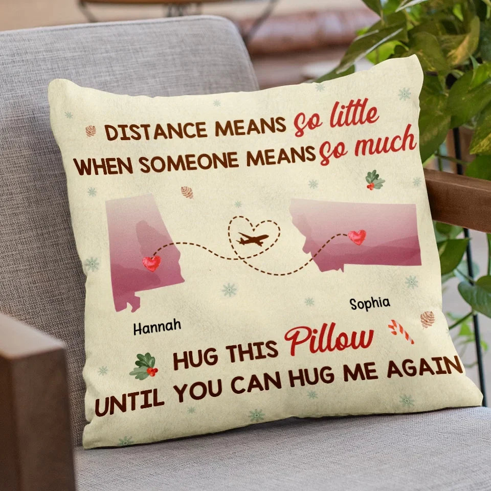 Miles Can’t Separate Two Hearts That Care - Bestie Personalized Custom Pillow - Gift For Best Friends, BFF, Sisters