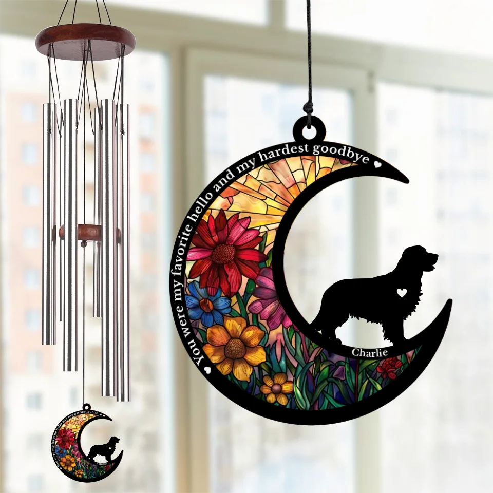 Your Paw Prints Are Forever On Our Hearts - Memorial Personalized Custom Wind Chime Suncatcher - Sympathy Gift, Christmas Gift For Pet Owners, Pet Lovers