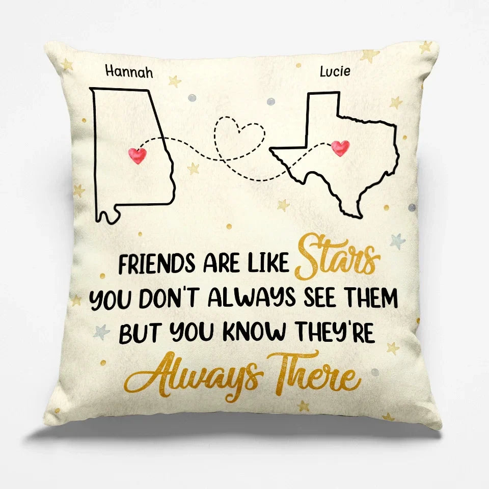 Distance Is Nothing For Two Souls That Connect - Bestie Personalized Custom Pillow - Gift For Best Friends, BFF, Sisters
