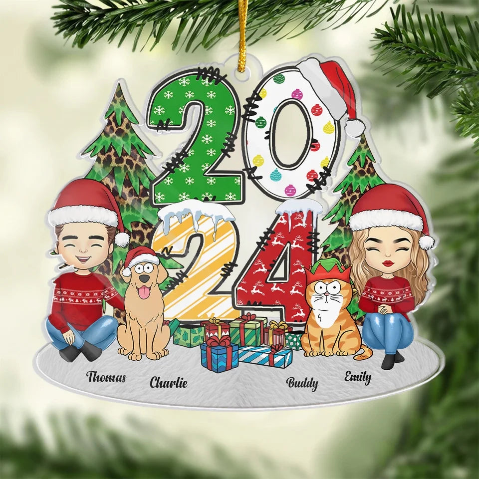 May All Your Christmas Wishes Come True - Dog & Cat Personalized Custom Ornament - Acrylic Custom Shaped - Christmas Gift For Husband Wife, Anniversary, Pet Owners, Pet Lovers