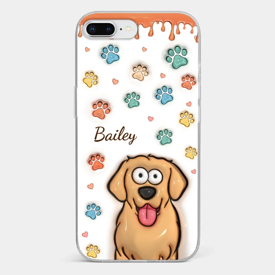 Four Paws, One Heart - Dog & Cat Personalized Custom 3D Inflated Effect Printed Clear Phone Case - Gift For Pet Owners, Pet Lovers