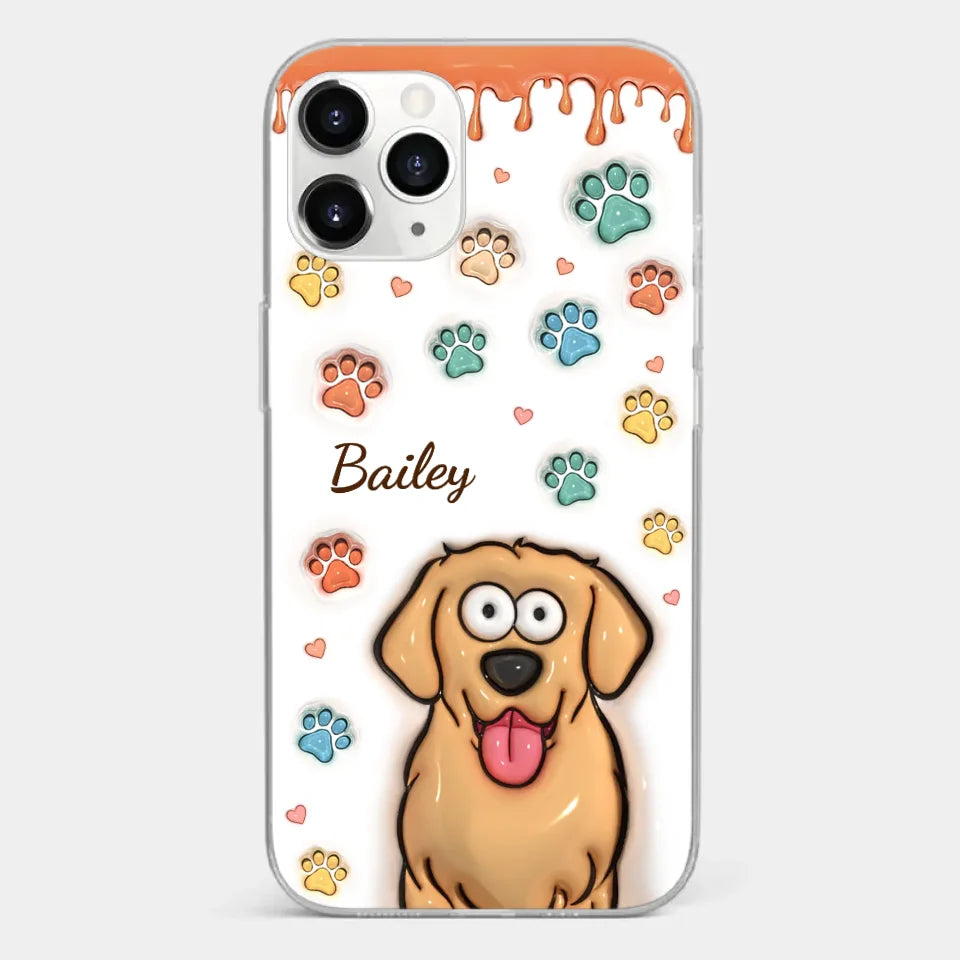Four Paws, One Heart - Dog & Cat Personalized Custom 3D Inflated Effect Printed Clear Phone Case - Gift For Pet Owners, Pet Lovers
