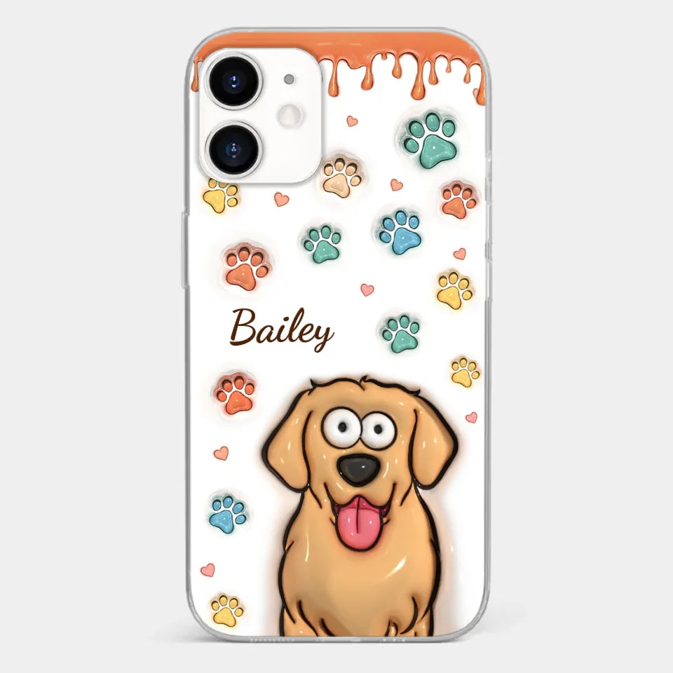 Four Paws, One Heart - Dog & Cat Personalized Custom 3D Inflated Effect Printed Clear Phone Case - Gift For Pet Owners, Pet Lovers