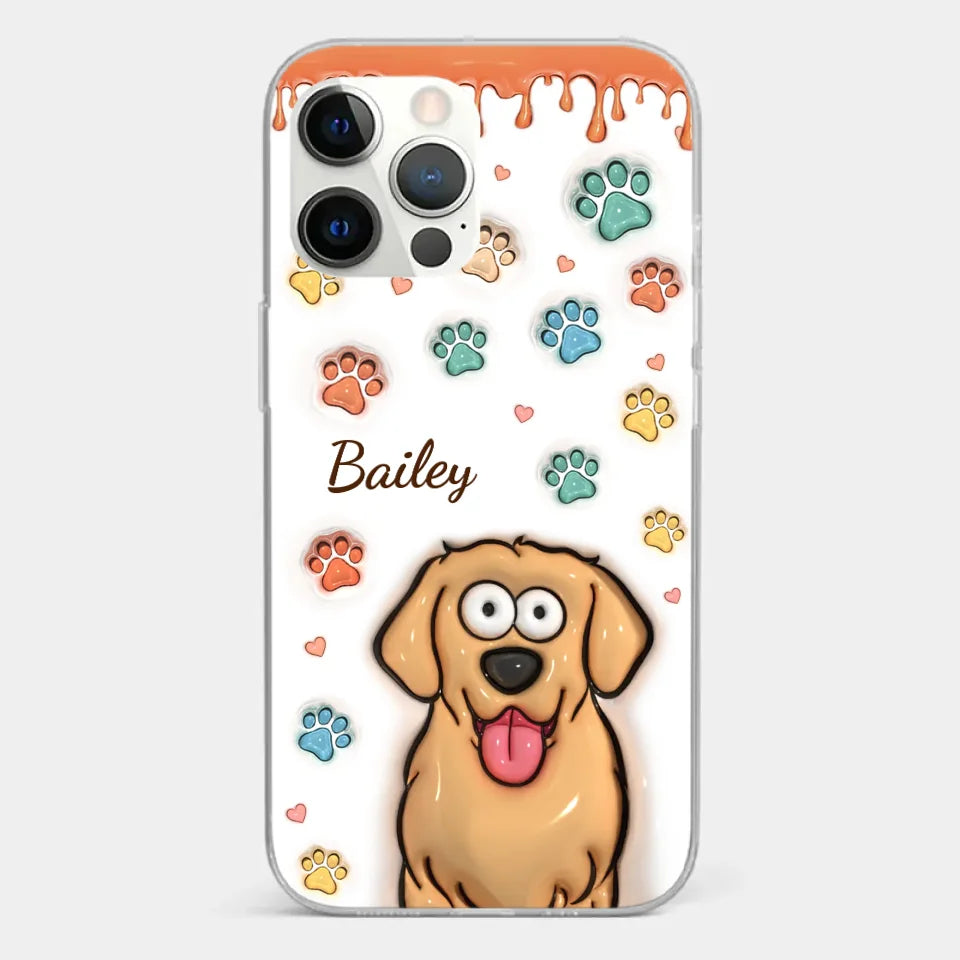 Four Paws, One Heart - Dog & Cat Personalized Custom 3D Inflated Effect Printed Clear Phone Case - Gift For Pet Owners, Pet Lovers