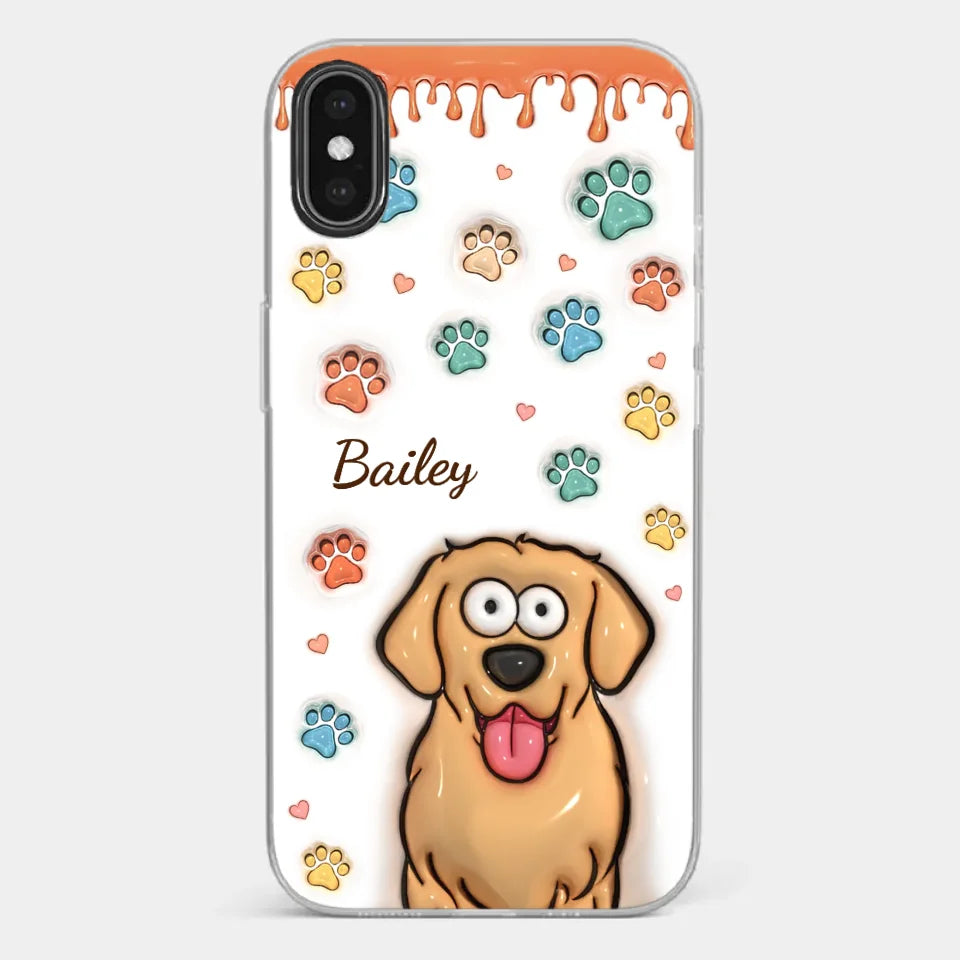 Four Paws, One Heart - Dog & Cat Personalized Custom 3D Inflated Effect Printed Clear Phone Case - Gift For Pet Owners, Pet Lovers