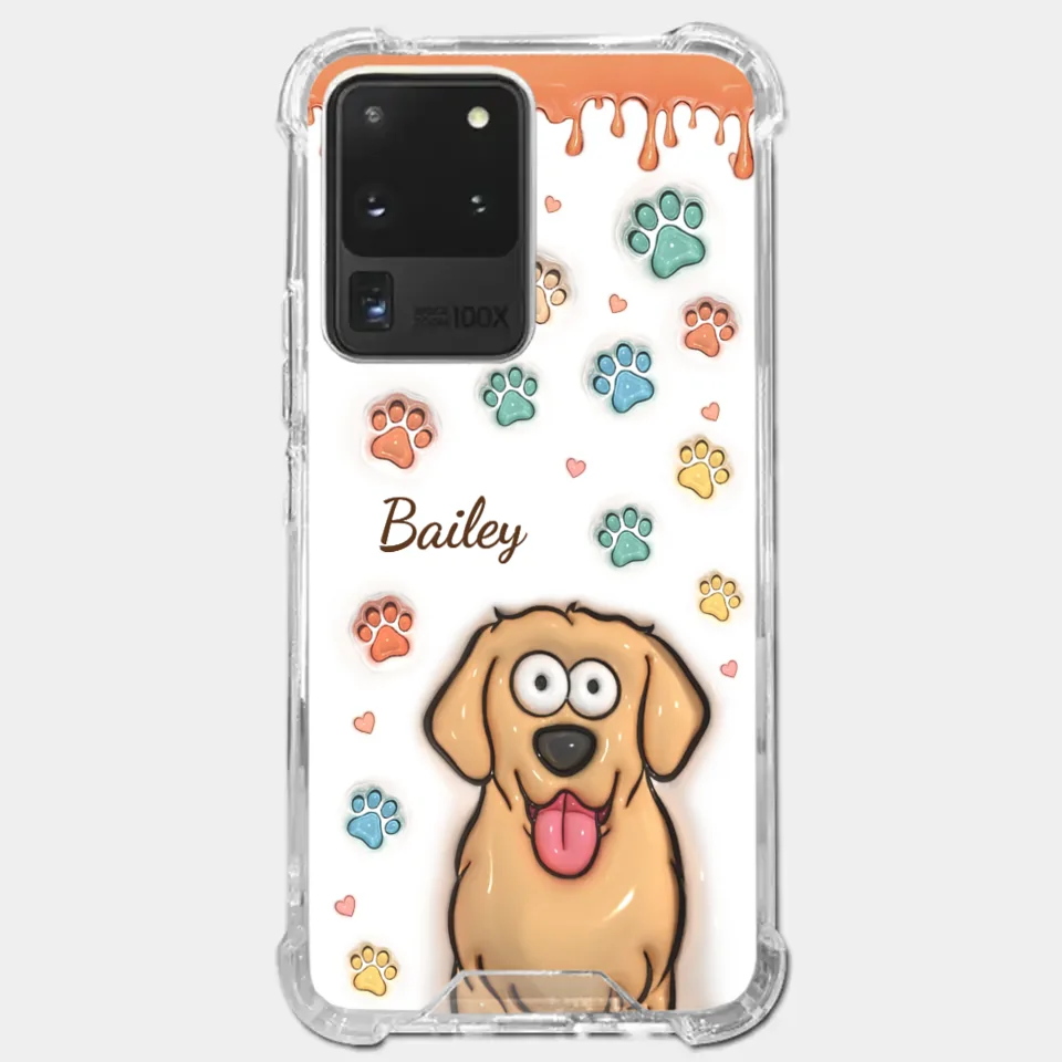 Four Paws, One Heart - Dog & Cat Personalized Custom 3D Inflated Effect Printed Clear Phone Case - Gift For Pet Owners, Pet Lovers