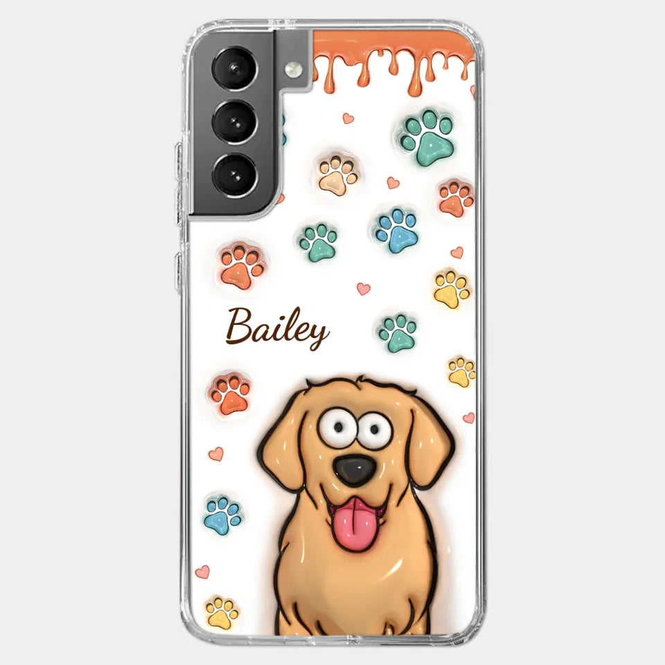 Four Paws, One Heart - Dog & Cat Personalized Custom 3D Inflated Effect Printed Clear Phone Case - Gift For Pet Owners, Pet Lovers